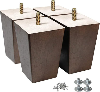 AORYVIC Wood Legs for Furniture 4 inch Sofa Legs Square Bed Legs Pack of 4