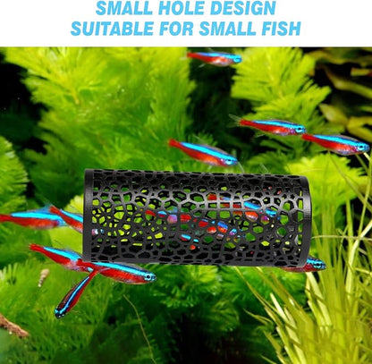Abizoo Betta Fish Toys - Betta Tunnel Black, Small Hole Hollow Cave, Safer for Small Fish & Shrimp, Aquarium Decor & Hideout Tube