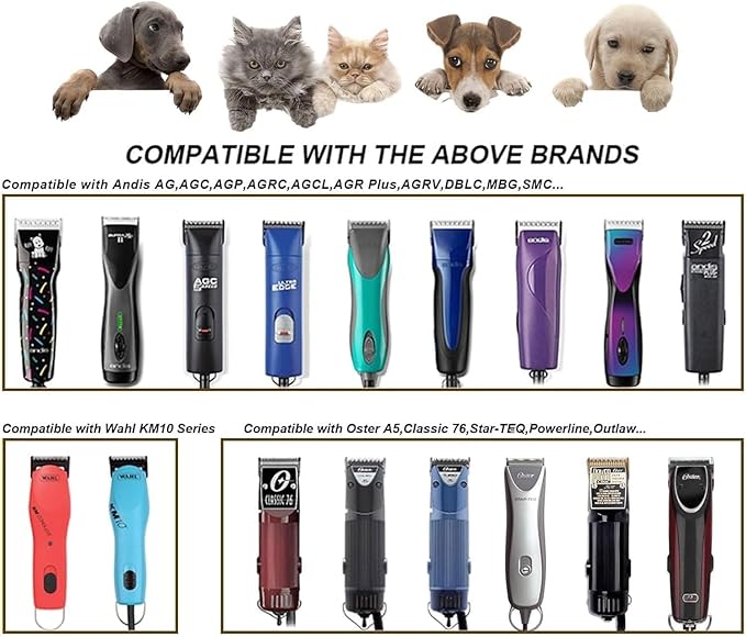 30W Wide Blades for Dog Grooming Blades Compatible with Andis Dog Clippers Blades,Dog Clipper Blades Compatible with Oster A5,Wahl km10 Dog Clippers,Stainless-Steel Blade Sharp