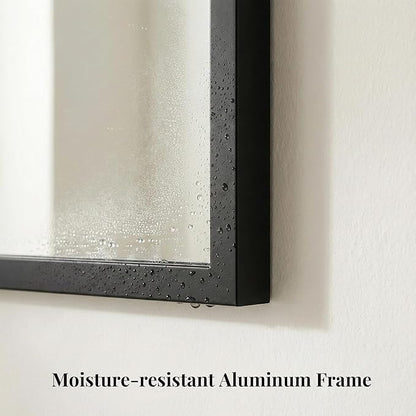 48''x36'' Extra Large Black Bathroom Mirror, Metal Framed Vanity Mirror