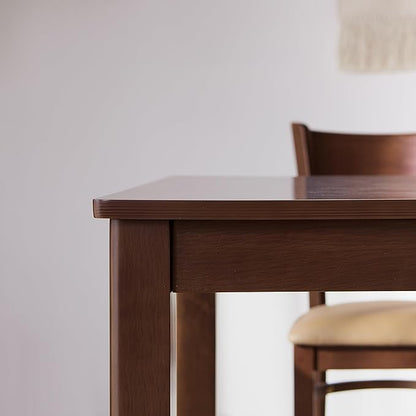 Livinia Cabin 45.3" Wooden Dining Table/Small Rectangular Modern Farmhouse Solid Wood Kitchen Table Desk (Walnut)