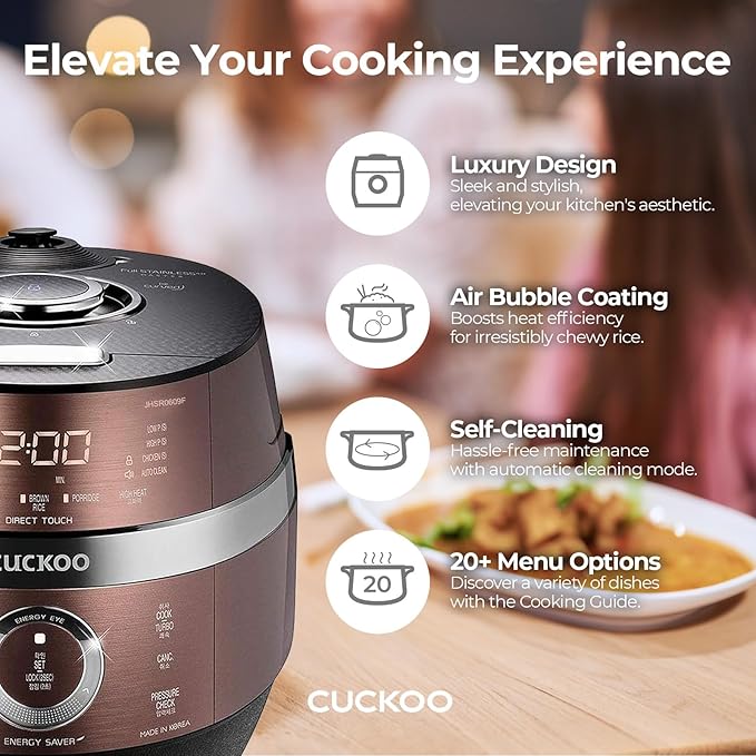 CUCKOO CRP-JHR1009F | 10-Cup Induction Heating Pressure Rice Cooker | 19 Menu