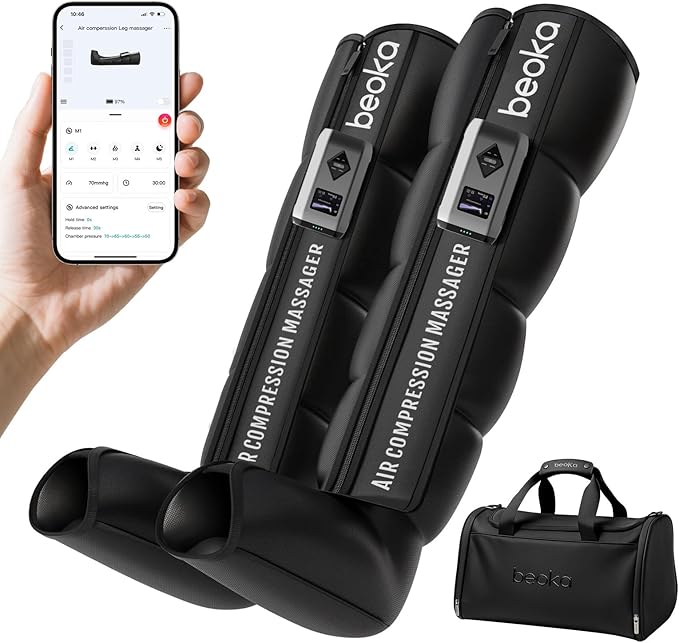 beoka Leg Massager for Circulation and Pain Relief, Cordless Air Compression
