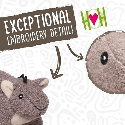 HuggleHounds Plush Dog Toy - Fuzzy Dog Toy, Squeaky Soft Fleece, Interactive Durable Stuffed, for Small and Large Breeds with Squeaker - Feller Squirrel, Small