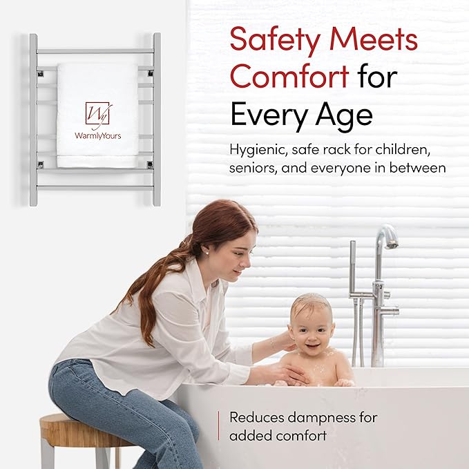 WarmlyYours Heated Towel Rack for Bathroom
