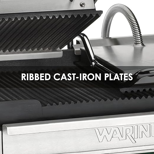 Waring Commercial WPG300 Panini Otimo Dual Ribbed Panini Grill, 6-20 Phase Plug