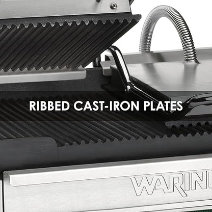 Waring Commercial WPG300 Panini Otimo Dual Ribbed Panini Grill, 6-20 Phase Plug