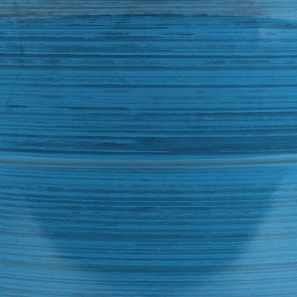 Garden Elements Indoor/Outdoor Glazed Brushed Happy Plastic Planter, Large, Dark Blue, 15"