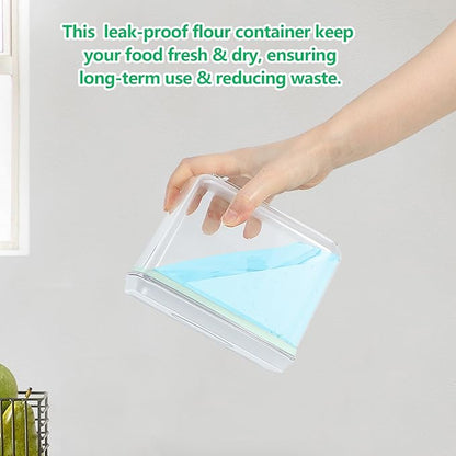 3 Pack Flour and Sugar Storage Containers with Pop-up Lid, 1.26Qt + 2.11Qt + 3.48Qt Food Storage Container for Rice, Spaghetti, Pasta, Nuts, Snack, Candy, Dog Treat, Kitchen Pantry Organization