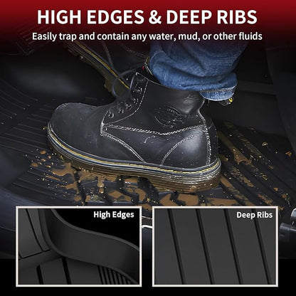 LASFIT Floor Mats Fit for BMW X3 2018-2024/ BMW X4 2019-2024, Custom Fit TPE All Weather Waterproof Floor Liners Front & Rear Rows Car Mats for 30i M40i 30e M40i xDrive30i, Black