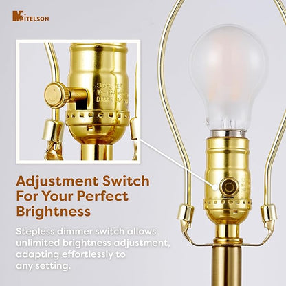 LED Bedside Lamp for Bedroom, Modern Desk Lamp with Dimmable Switch and Bulb, Wood Table Lamp for Nightstand, Desk Reading Lamp for Kids Room Living Room Office, Natural Wood Finish