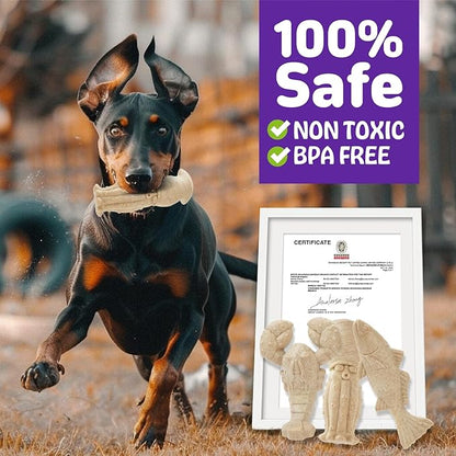 Dog Toys for Aggressive Chewers, 3 Pack Indestructible Dog Chew Toys, Super Chewer Toys with Tough Nylon for All Breed Sizes, Teeth Cleaning & Training, Boredom Relief