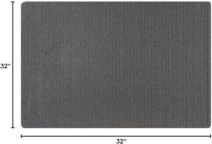 Non Slip Gray Solid Rubber Back Thing Landing Mat for Staircase 3x3 for Entryway, Rug for Bathroom, Stain Resistant Easy Cleaning Non Shedding Carpet Gray 3 x 3