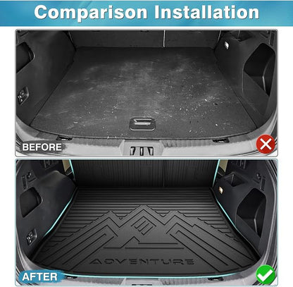 Mixsuper Cargo Liner for Ford Edge 2015-2025, Trunk Mat Backrest Mat for Ford Edge Accessories Cargo Mat Rear Trunk Liner Black