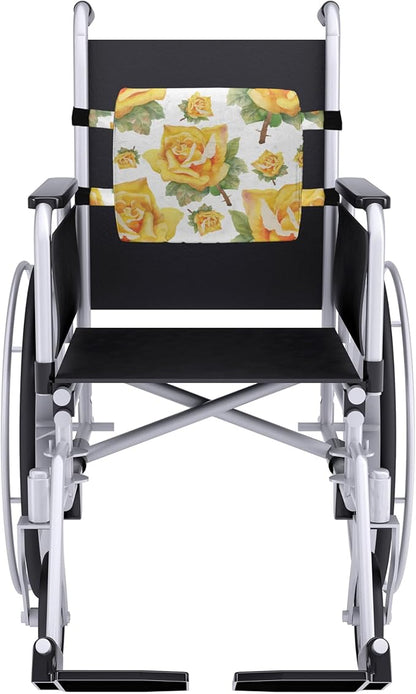 Ambesonne Rose Lumbar Back Support Pillow, Botanical Pattern with Roses Natural Beauty Theme Aquarelle Summer Bouquet, High Density Foam for Office Chairs Car Seats, 14" x 13", Green Yellow
