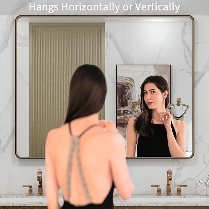 LOAAO 40”X36” Bronze Bathroom Mirrors