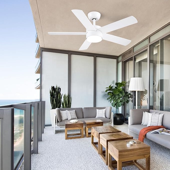 POCHFAN 42 inch White Ceiling Fans