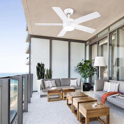 POCHFAN 42 inch White Ceiling Fans