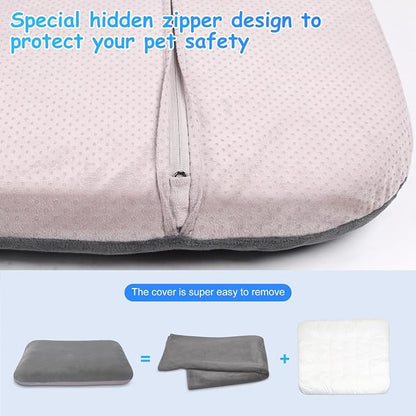 Magic Dog Super Soft Large Dog Bed, 39 Inches Orthopedic Foam Pet Beds with Anti Slip Bottom, Dog Sleeping Mattress with Removable and Washable Cover, Grey
