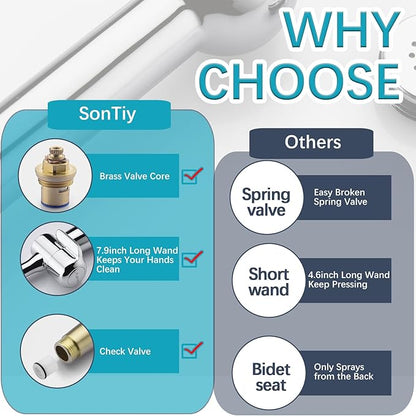 SonTiy Handheld Bidet Toilet Sprayer, Brass Cloth Diaper Sprayer Hand Held