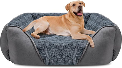 XX-Large Dog Bed for Large Medium Small Dogs, Rectangle Washable Dog Bed, Orthopedic Dog Bed, Soft Calming Sleeping Puppy Bed Durable Pet Cuddler with Anti-Slip Bottom XXL(42"x30"x10")