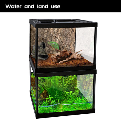 Mini Reptile Glass Terrarium Tank 8 * 8 * 6" Full View, Amphibians Box Habitat Enclosure Cage for Frog,Spiders,Dubia Cockroach,Praying Mantis,Cricket,Tarantula,Hermit Crab