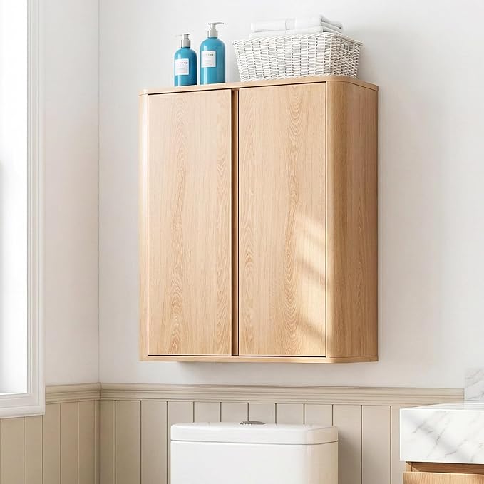 Wall Mounted Storage Cabinet, 2-Door Bathroom Medicine Cabinet