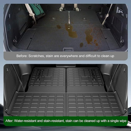 xipoqix Cargo Mat Backrest Mat Compatible with 2020-2026 Ford Explorer 6&7 Seats Cargo Liner Back Seat Protector Replacement for 2020-2026 Explorer Accessories(Trunk Mat with Backrest Mat)