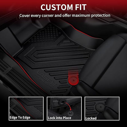 LASFIT Floor Mats for Ford Expedition Standard(Not for Max Models) 2021 2022 2023 2024 8 Seats(Not Fit 7 Seats), All Weather TPE Custom Fit for SUV Car Liners, 1st& 2nd& 3rd& Cargo Liner, Black 5pcs