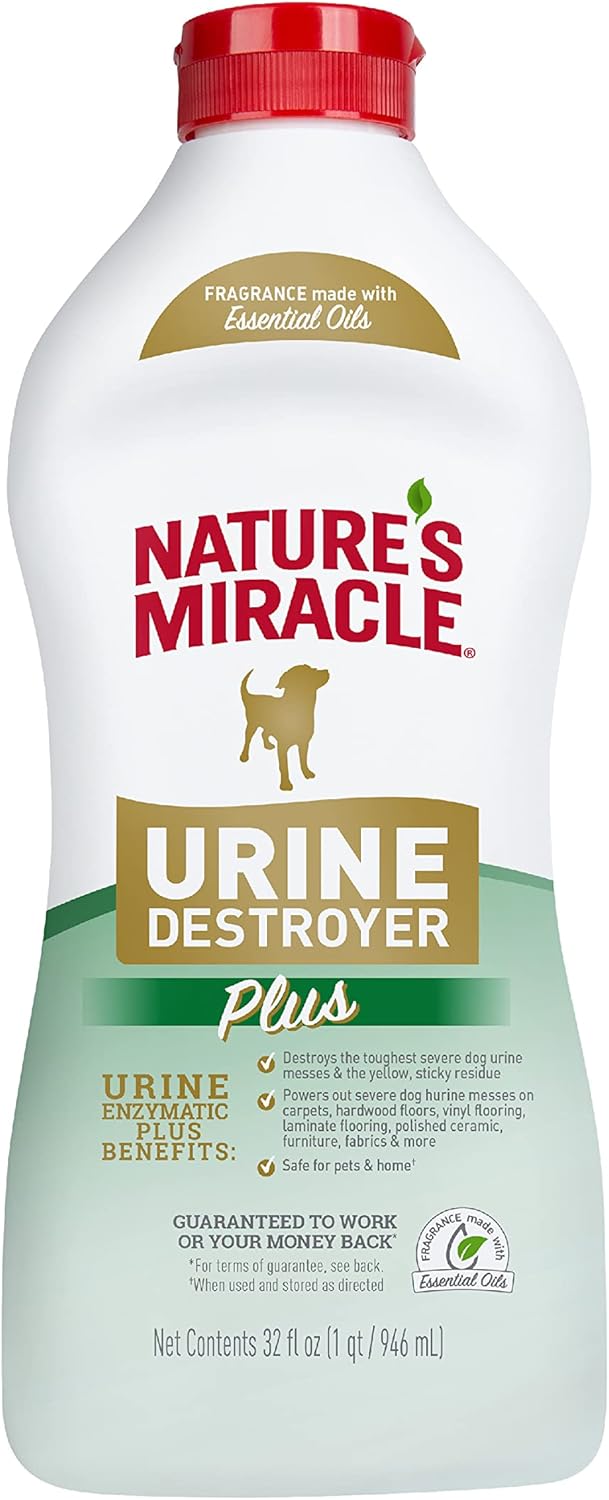 Nature's Miracle Urine Destroyer Plus for Dogs, Enzymatic Formula for Severe Dog Urine Stains, 32 fl oz