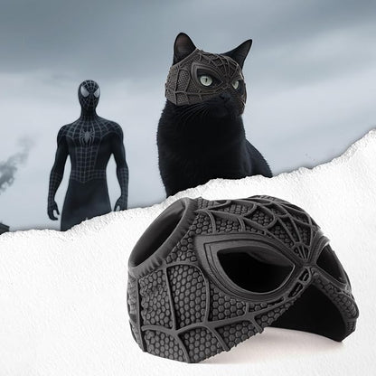 Cat Bat Mask Halloween Costumes Accessories for Cats, Cat Bat Cosplay Apparel (Medium, Black Spider)