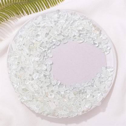 1lb Clear Quartz Aquarium Gravel Rocks Natural Tumbled Healing Crystal Chips Bulk Gemstones Crushed Stones for Fountain Vase Filler Planters Decorative Fish Tank Potted Reiki Energy Balancing