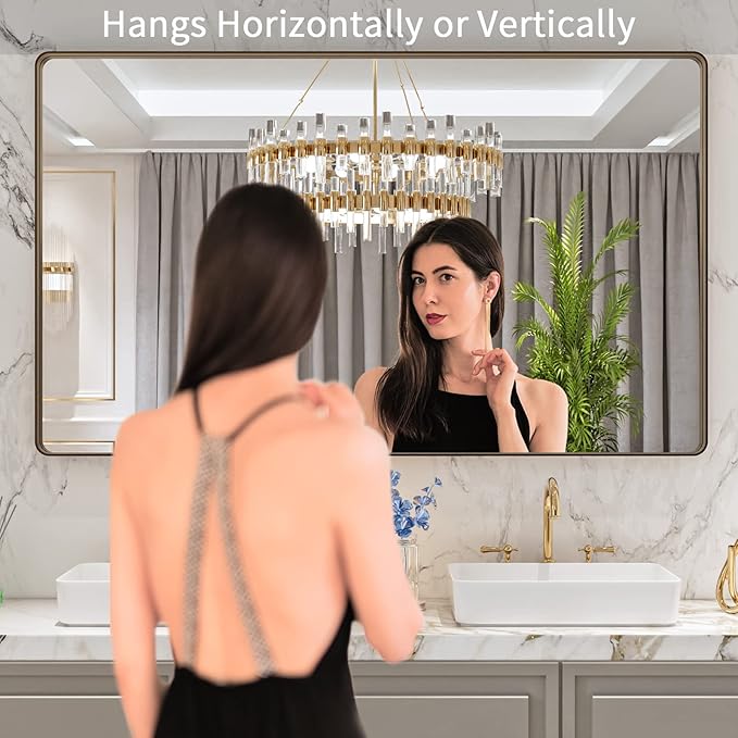 LOAAO 60”X36” Bronze Bathroom Mirrors