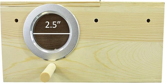 Sturdy Nest Box - Cage Attachment, Hinged Lid, Perching Ledge - for Sugar Glider, Squirrel, Rat, Finch, Parakeet, Lovebird, Parrotlet, Lovebird, Canary, Cockatiel, Other Birds & Small Pets (Large)