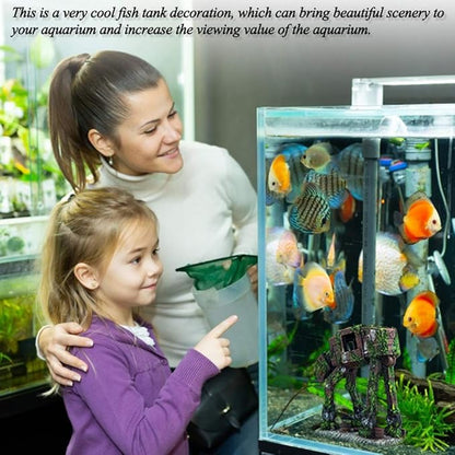 fazhongfa Fish Tank Decorations Star Wars Aquarium Accessories Small to Large Fish Tank Resin Decor for Betta Goldfish Hideouts Cave Hide Ornament Backgrounds (at-Large)
