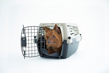 Petmate Vari Dog Kennel Portable Airline-Friendly Carriers & Crates for Small Dogs and Puppies, Durable Plastic, Pet Carrier For Home and Travel, XS Extra Small 19" For Dogs Up To 10 Lbs, Taupe