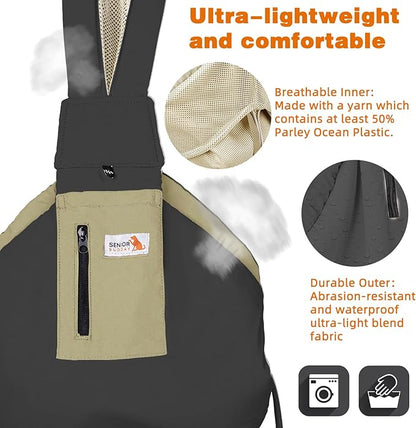 Dog Carrier Sling, Dog Carriers for Small Dogs Up to 20lbs, Black | Puppy Sling, Cross Body Carrying Bag, Soft Front Pouch, Adjustable Shoulder Strap, Breathable Mesh Pet Backpack for Hiking