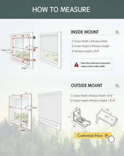 Yoolax Motorized Blinds with Remote, Waterproof Smart Blinds