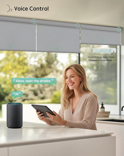 Yoolax Motorized Blinds with Remote, Waterproof Smart Blinds
