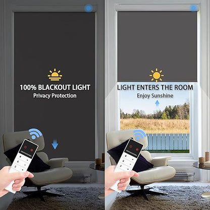 Motorized Blinds with Remote, Automatic Shades Work with Alexa/Google/Apple Home