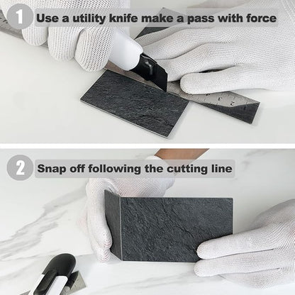 AULIGET 100 Piece Black Slate Peel and Stick Backsplash Wall Tiles, Laundry Room