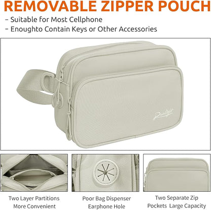 Dog Training Treat Pouch Fanny Pack,Dog Waist Belt,Dogs Walking Bag Crossbody with Poop Bags,Puppy Treat Bag Training Pouch (Khaki)