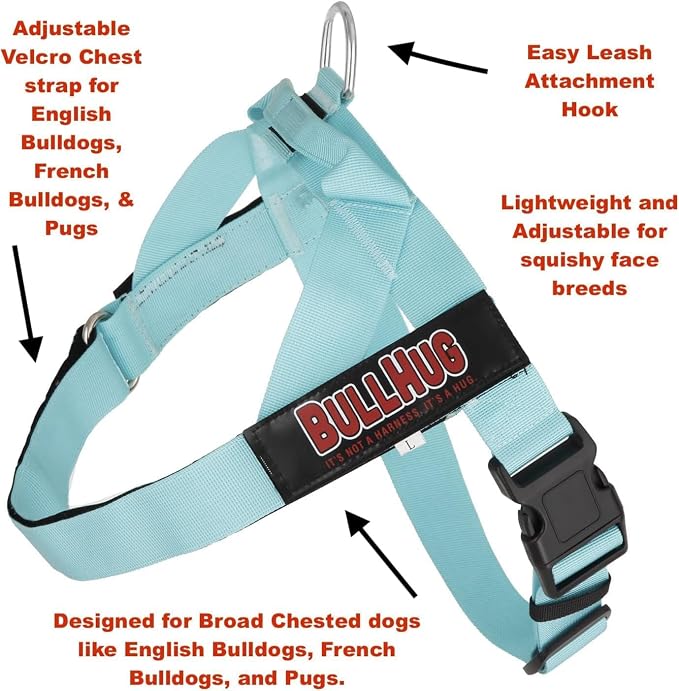 Adjustable Dog Harness– No Pull, No Choke – for English Bulldogs, French Bulldogs, Pugs & Broad-Chested Breeds – Easy, Safe Walks (Cups, Small)