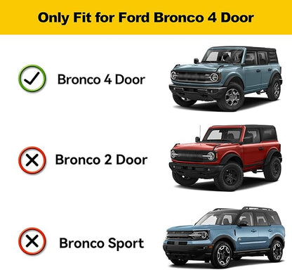 TTX LIGHTING Bronco 4-Door Cargo Liner - Custom Fit Trunk Mats for Ford Bronco 2021-2026 4 Door Cargo Mat All Weather Cargo Tray Black