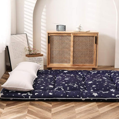 MAXYOYO Navy Star Futon Mattress Japanese Tatami Mat Foldable Bed Portable Camping Mattress Kids Sleeping Pad Floor Lounger Couch Bed, Full