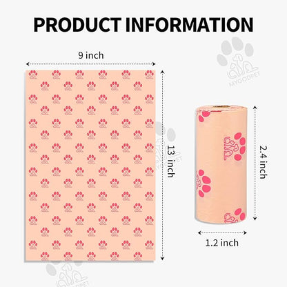 Dog Poop Bags Rolls 300 Count Biodegradable Poop Bags Refills for Dog and Cat Cherry Blossom Scented Waste Bag Leak Proof Doggie Poop Bag Doggy Trash Bag Pink