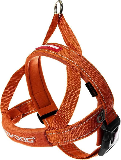 EzyDog Quick Fit Dog Harness, Soft Neoprene Padding - X-Small, Orange | Fast One-Click Buckle, Adjustable Fit, Strong Reinforced Materials, Reflective Stitching, No Pull Dog Harness, Easy Walking