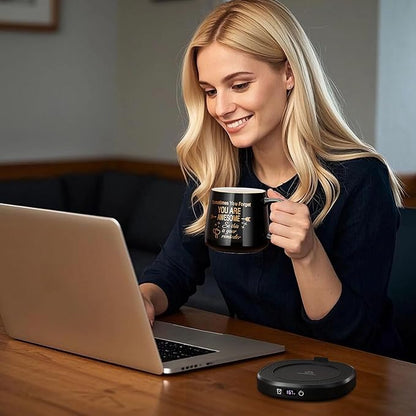 Coffee Mug Warmer & You are Awesome Mug Set, Electric Cup Warmer