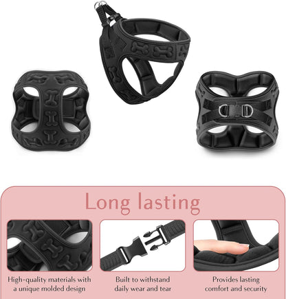 Comfort fit Step-in Dog & Puppy Harness - Comfortable All Weather Dog Vest Harness: Adjustable, Soft Padded, Easy to Put-on for Small, Medium-Sized Dogs.