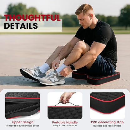 Stadium Seat Cushions - Portable Bleacher Cushions with 2.5" Extra Thick High-Density Foam and Massage Dots, Fashion Outdoor Seat Cushions for Sports Events, Travel, Camping, Chairs - 2 Pack